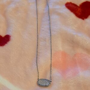 Kendra Scott Elegant Silver Necklace with White Pendant